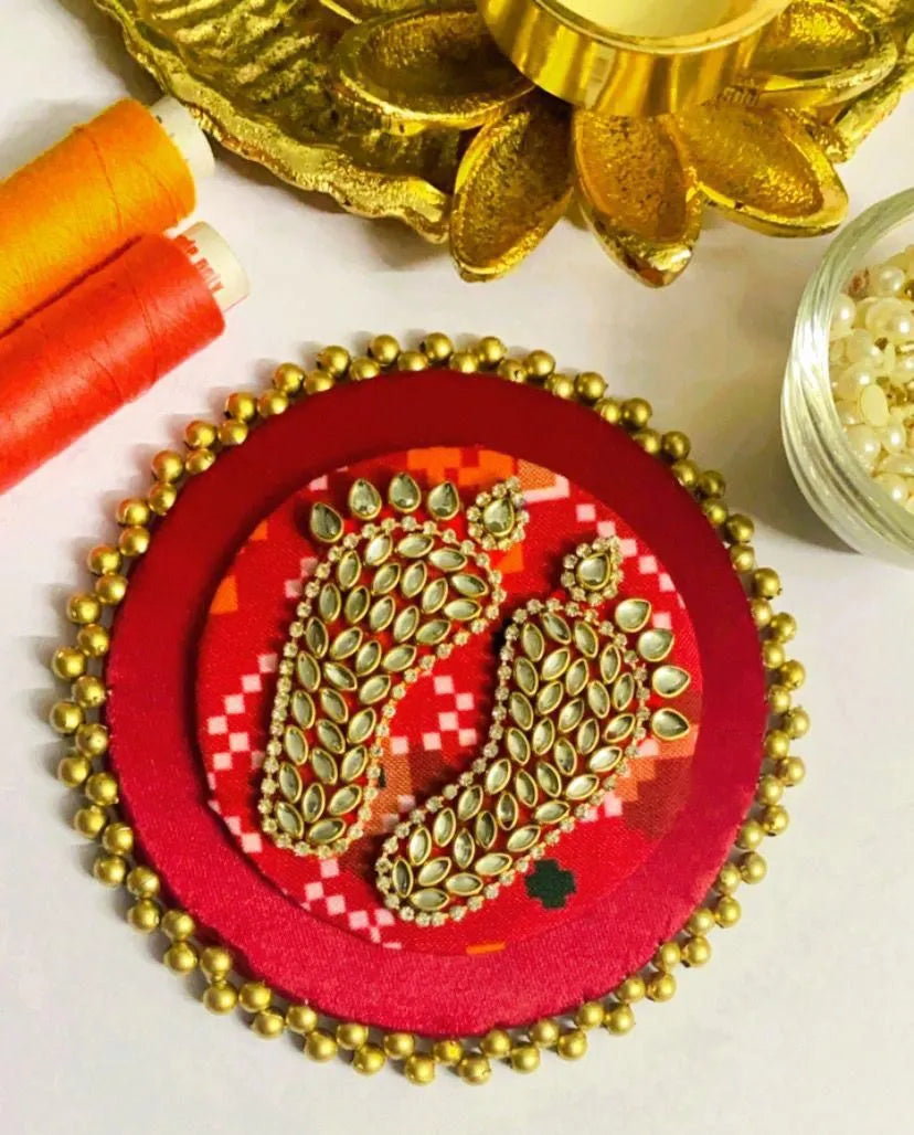 Kundan double-layered laxmi charan
