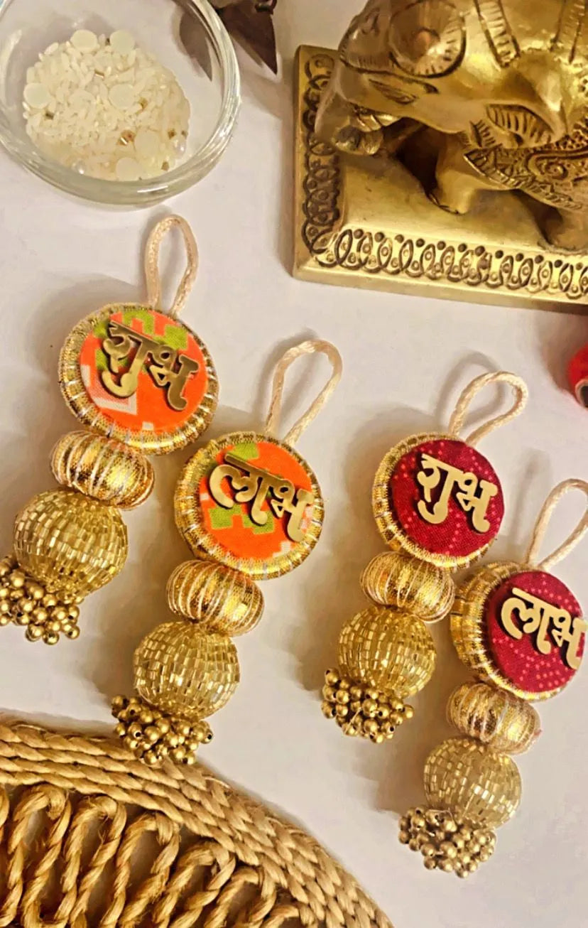 Patola & Pichwai shubh-labh hanging pair