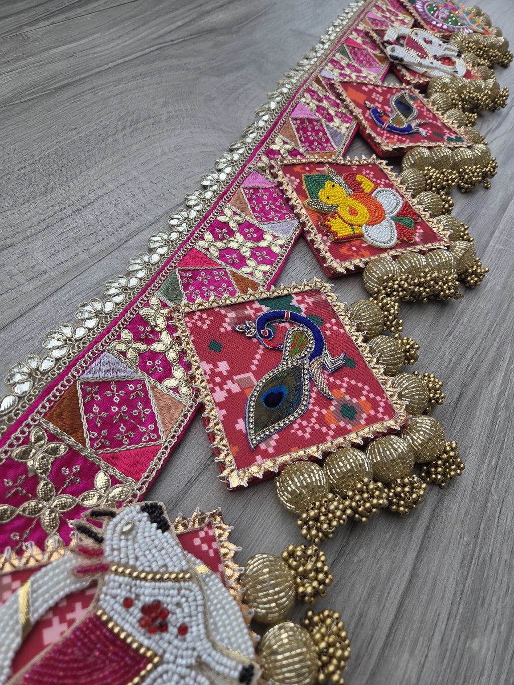 Pink Embroidered Lace All-in-One Traditional Patola Bandhanwar