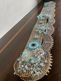 Embellished Beaded Evil-Eye Bandhanwar (Light Blue)