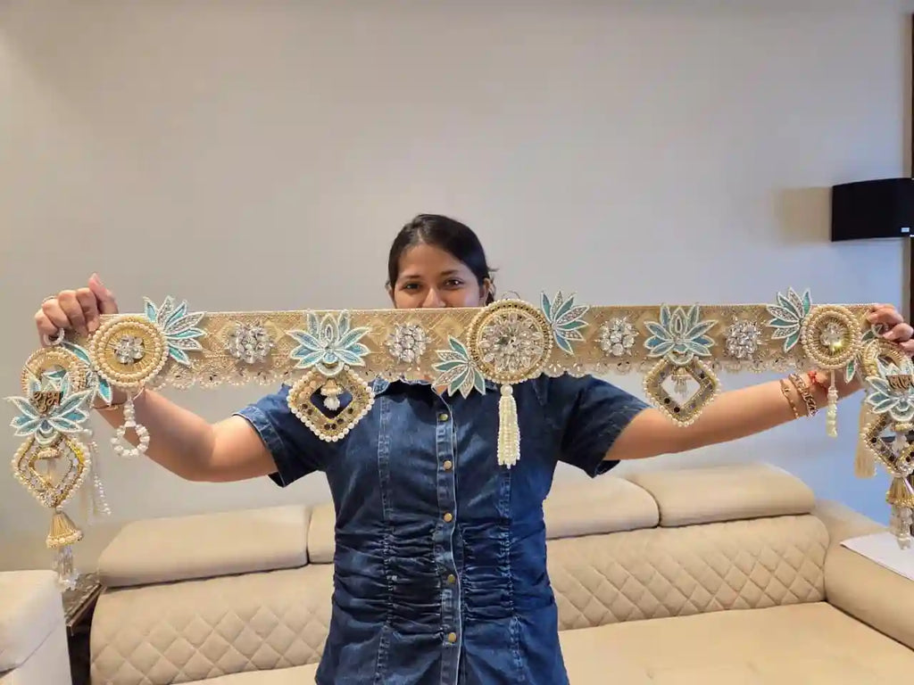 Pastel Lotus Grace Bandhanwar & Hanging pair set