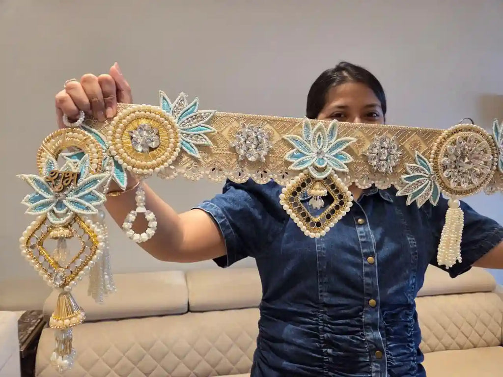 Pastel Lotus Grace Bandhanwar & Hanging pair set