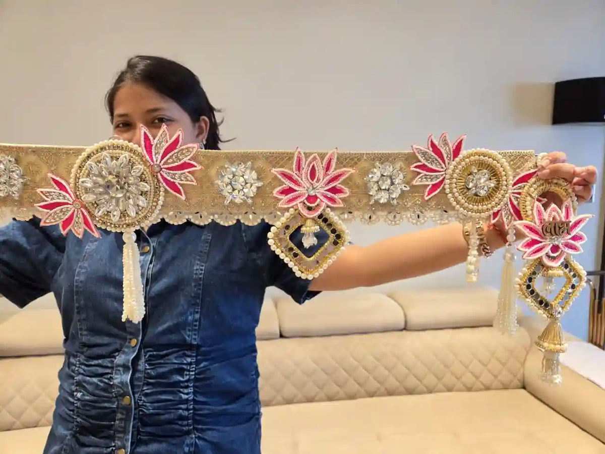 Pastel Lotus Grace Bandhanwar & Hanging pair set