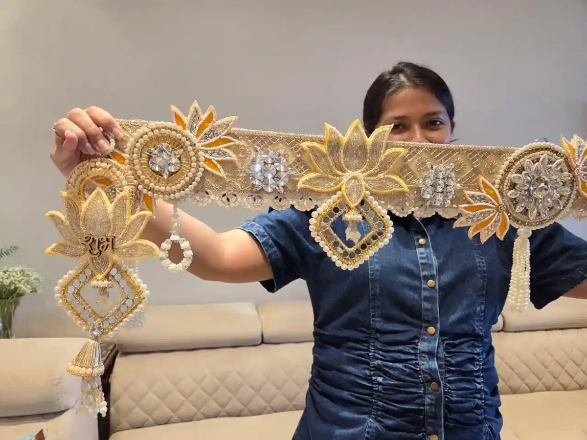 Pastel Lotus Grace Bandhanwar & Hanging pair set