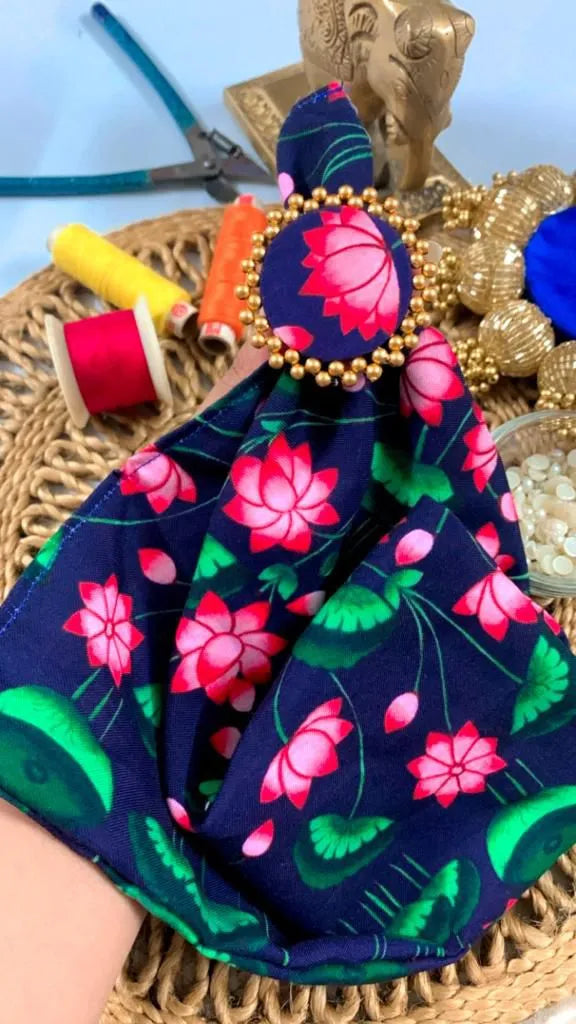 Royal Patola & Pichwai Pocket Square + Adjustable Ring