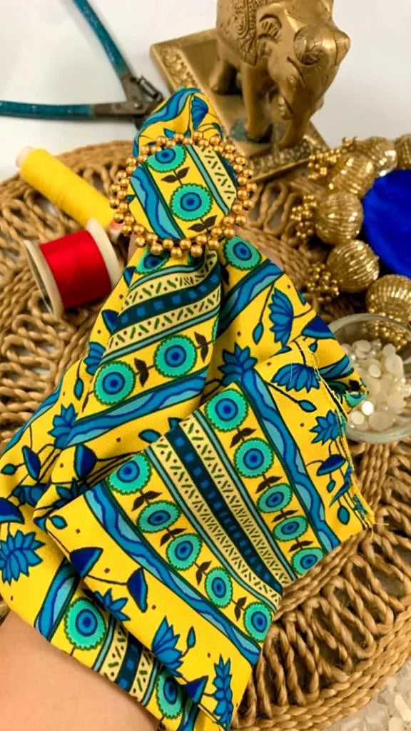 Royal Patola & Pichwai Pocket Square + Adjustable Ring