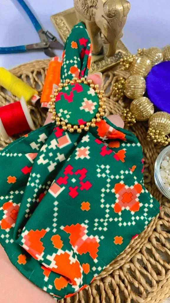 Royal Patola & Pichwai Pocket Square + Adjustable Ring