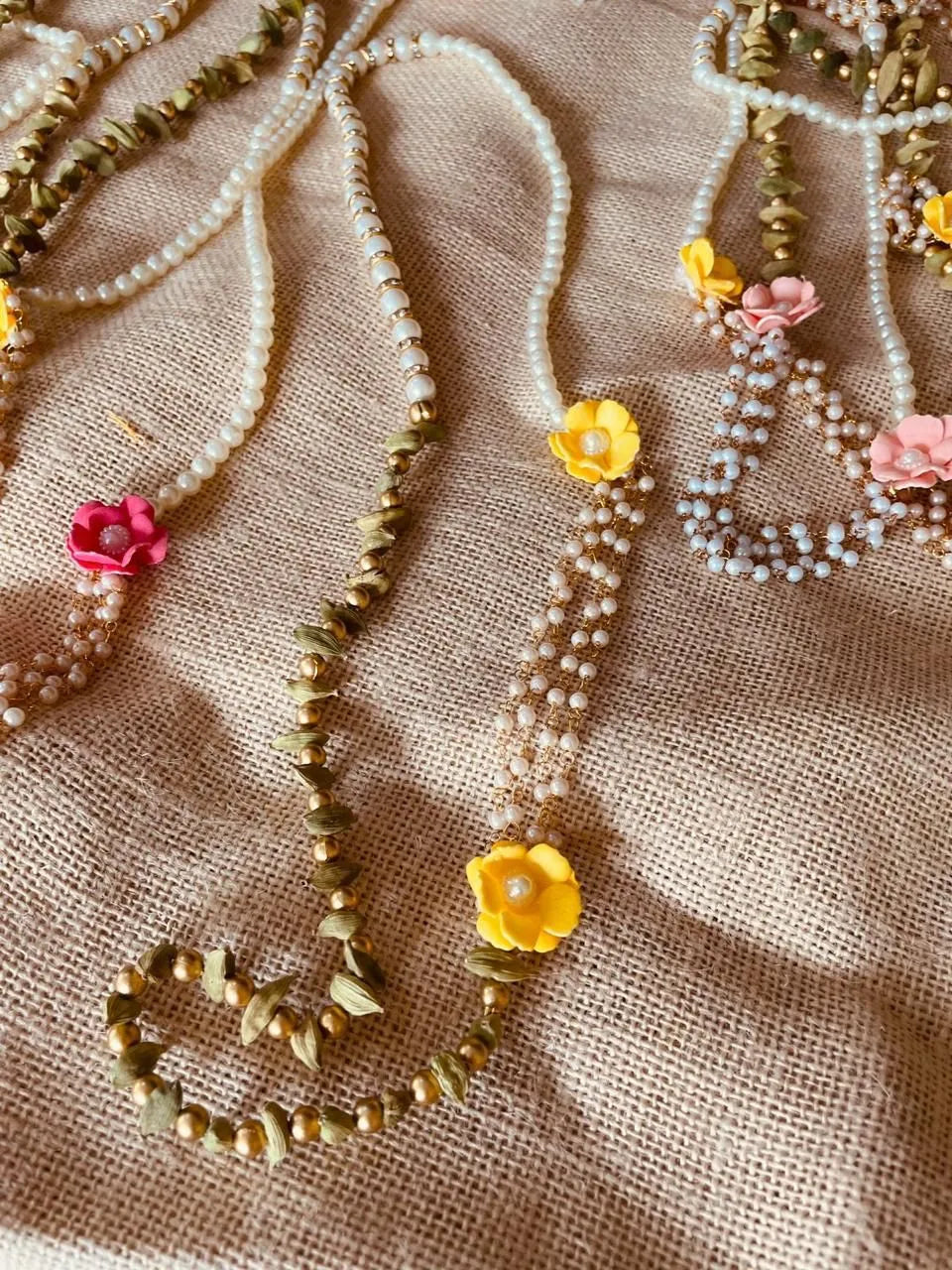 Floral pearl elaichi mala