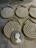 Intricate luxe pearl coin pouch