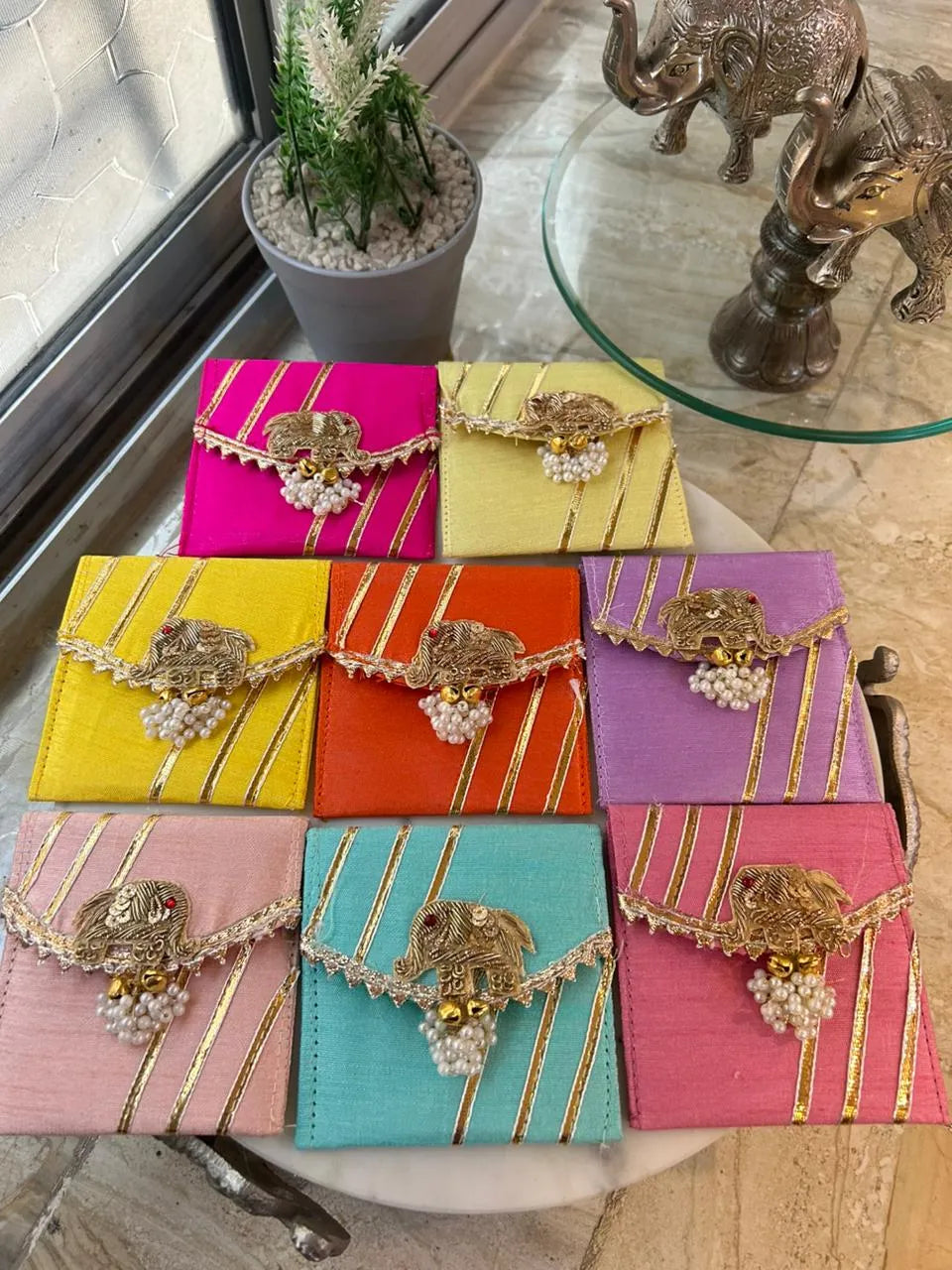 Handcrafted & Festive Elephant Coin Pouch (Mix colors)