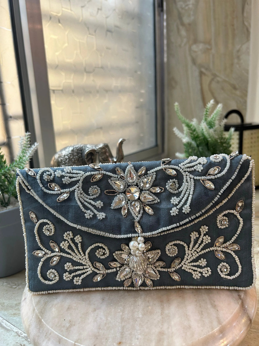 Kundan Pearl Work Envelope