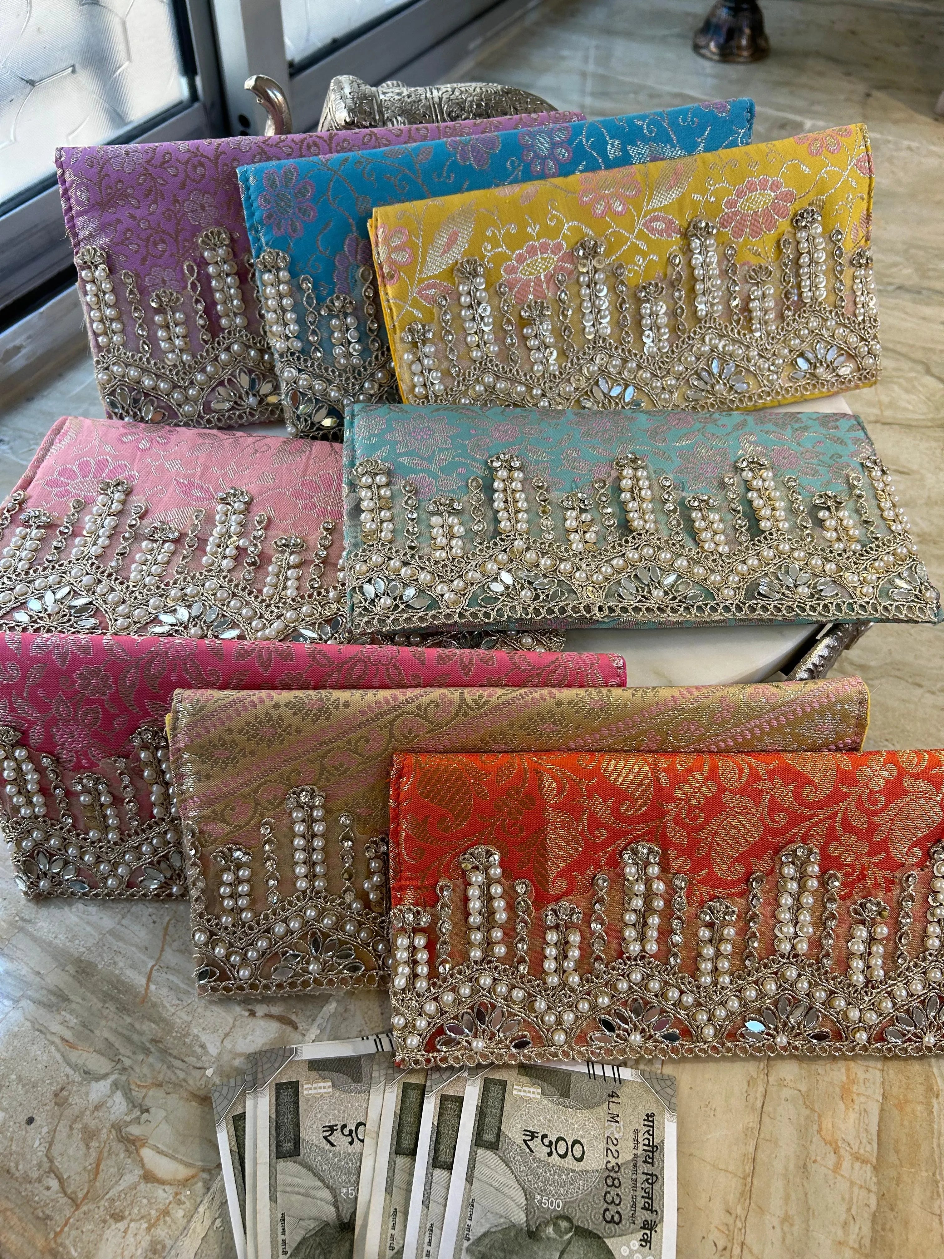 Royal Banarasi Pearl Envelope