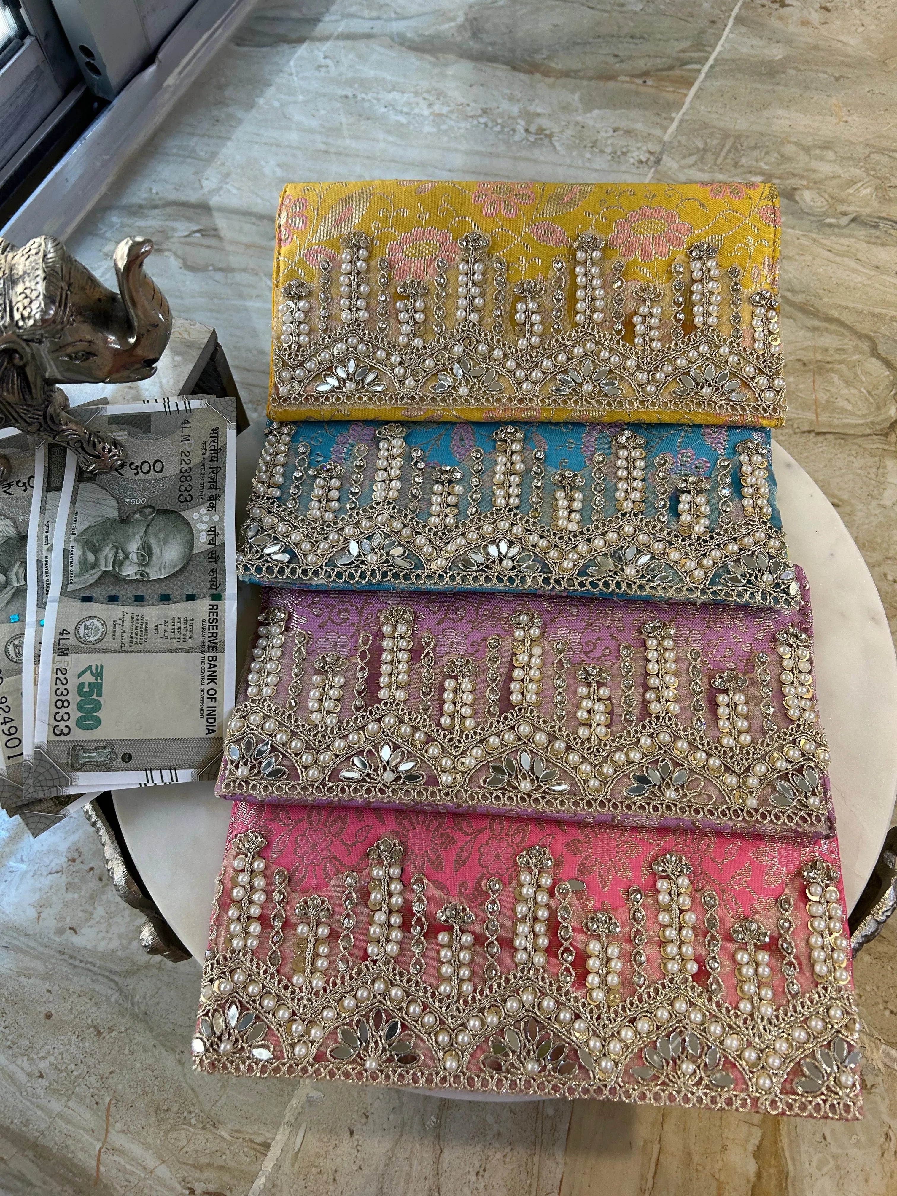 Royal Banarasi Pearl Envelope