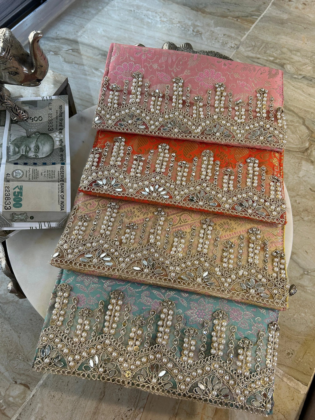 Royal Banarasi Pearl Envelope