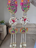 Traditional Parrot & Shubh-Labh Cow Hanging Pair