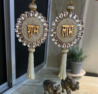 Bling Kundan Stone Work Shubh Labh Pair