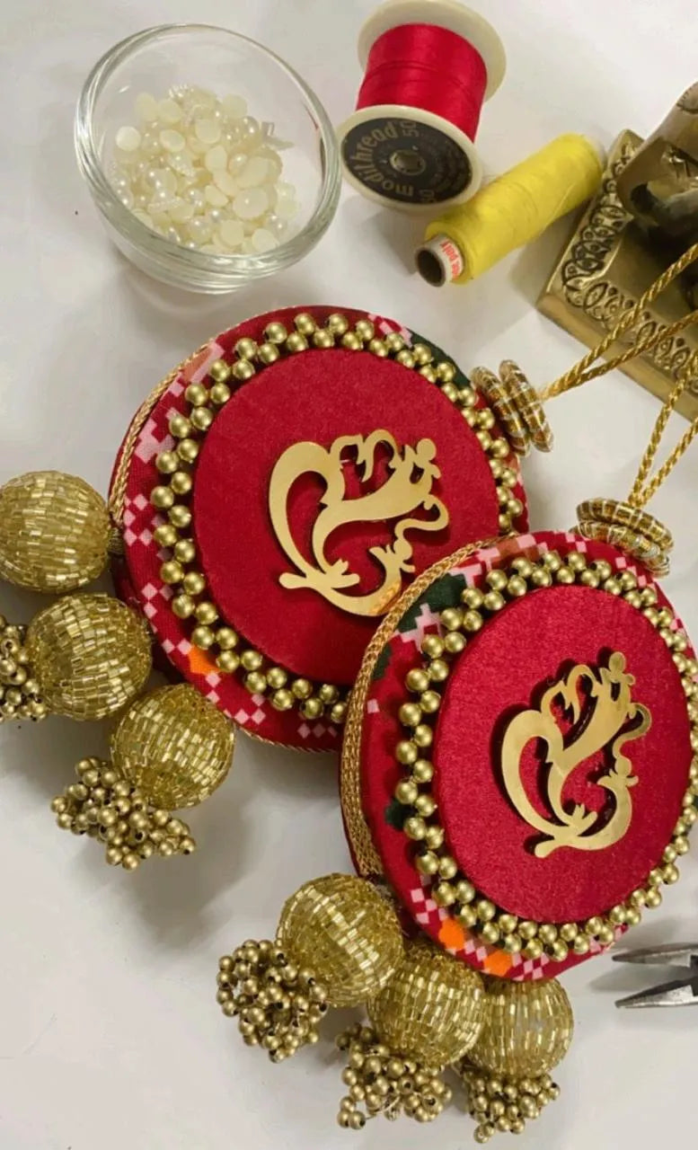 Festive Ready Handwoven Ganeshji Hanging Pair