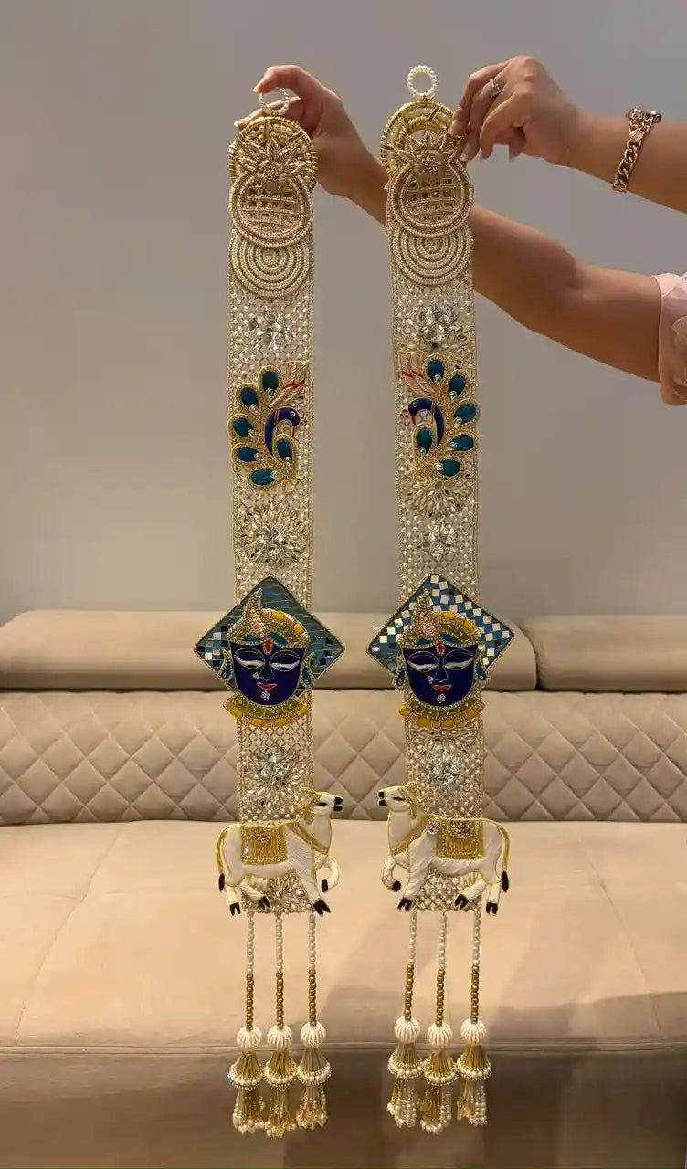 Divine Royale Zardosi Shreenathji Hanging pair