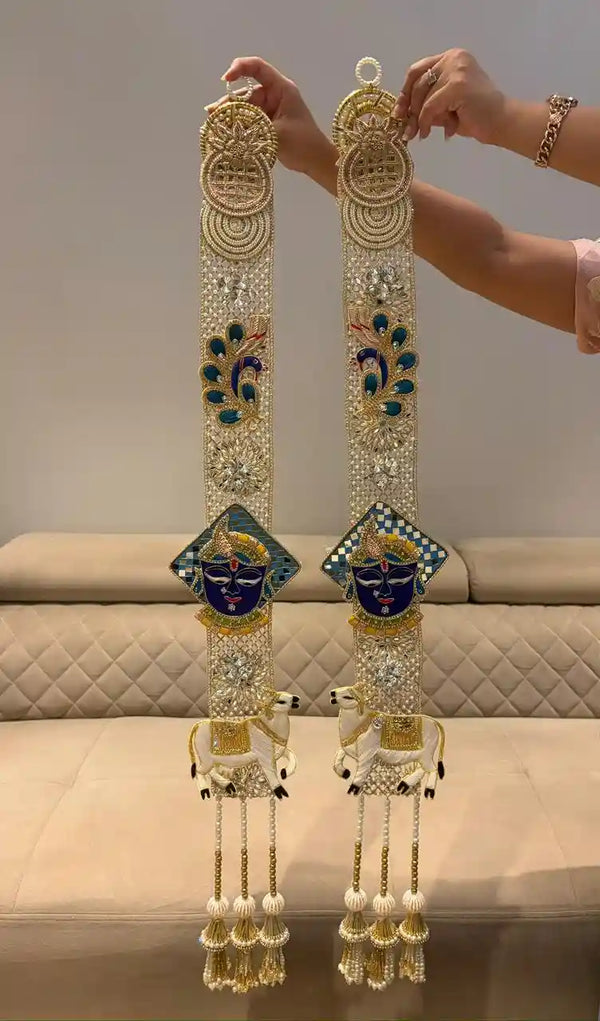 Divine Royale Zardosi Shreenathji Hanging pair