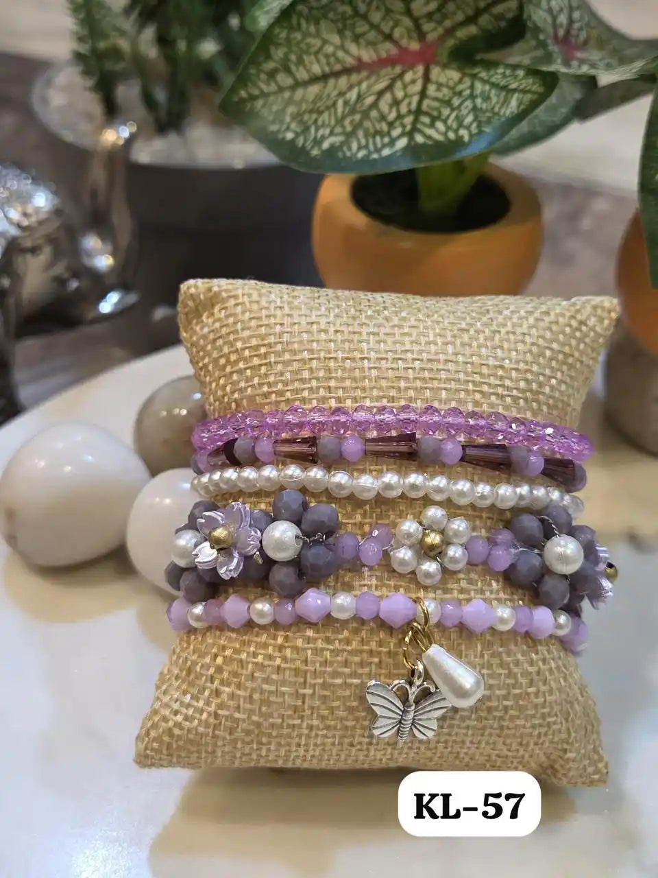 Statement & Chic Stack Bracelet in pretty lavender