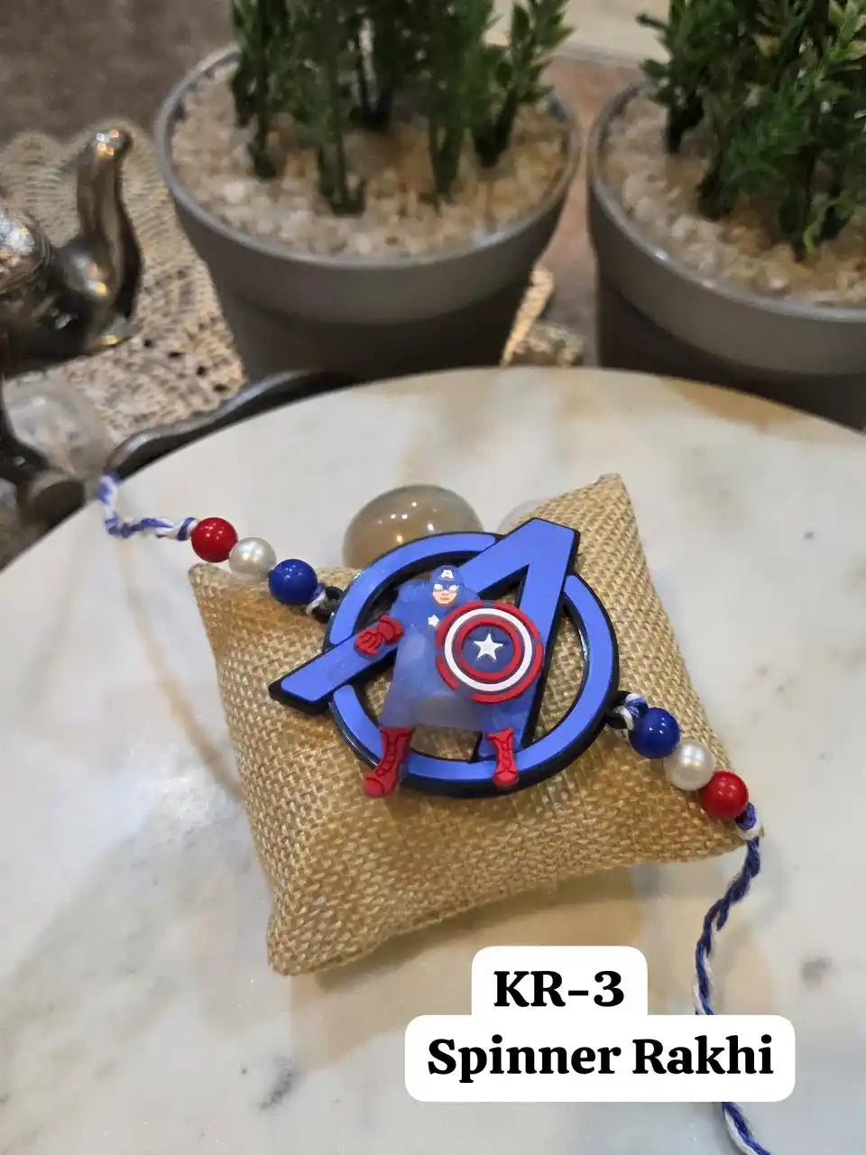 Playful Captain America Spinner Rakhi