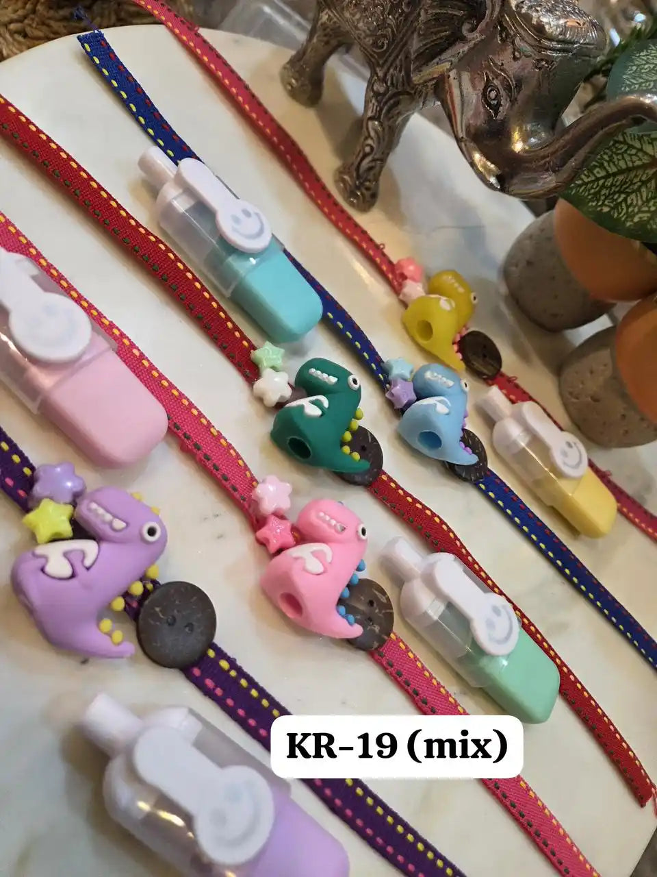 Playful 3D Dinosaur Rakhi with Highlighter