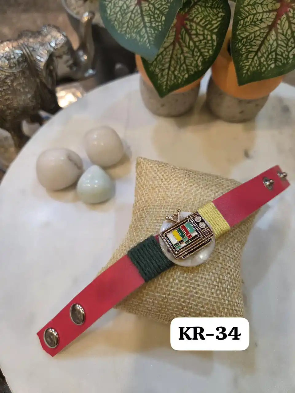Music Lover 'Radio' Leather Band Rakhi