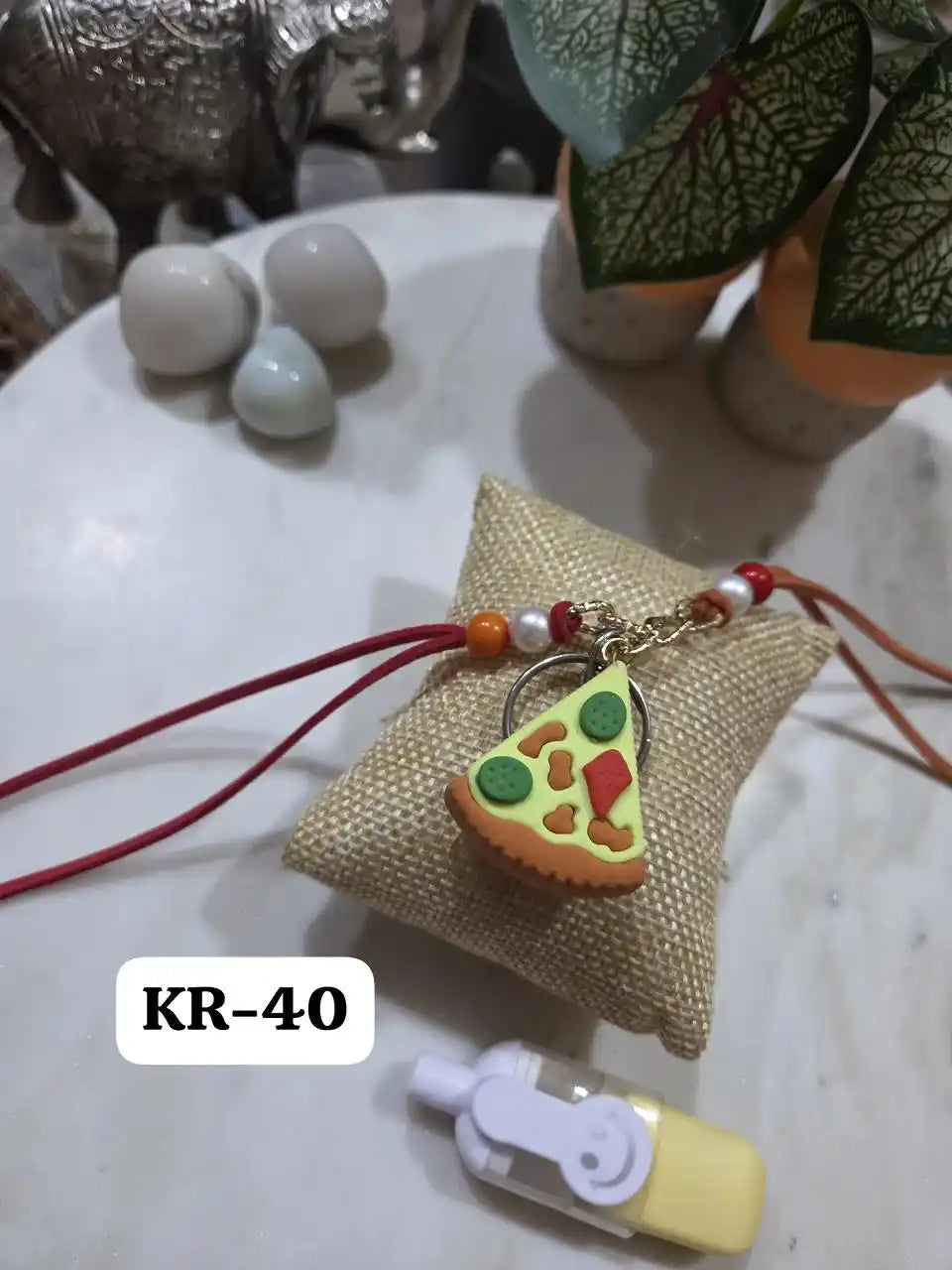 Adorable 3D Pizza Rakhi with Highlighter