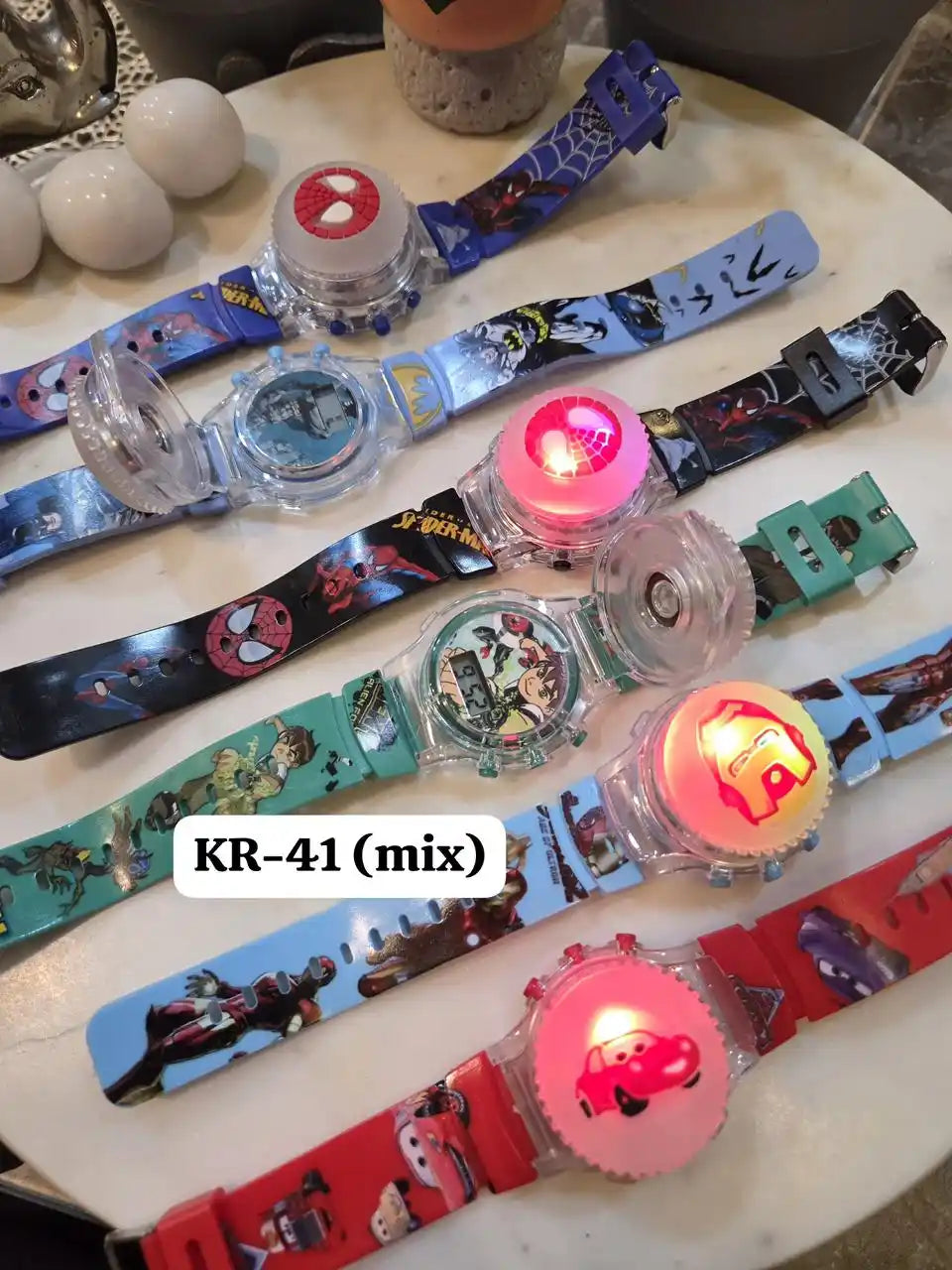Fun Cartoon Watch Rakhi with Spinner & Light