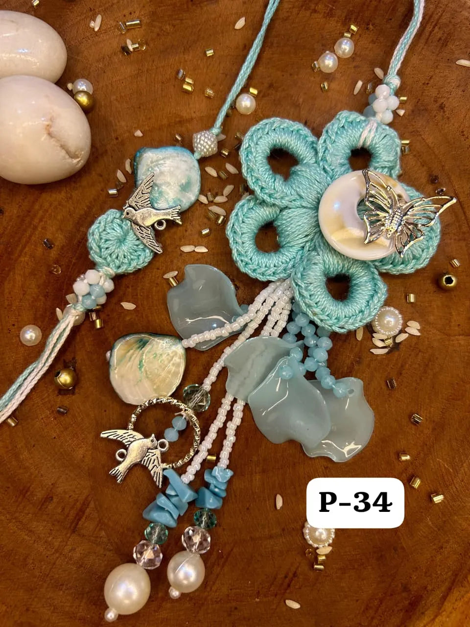 Timeless Crochet Antique Duo Rakhi Pair