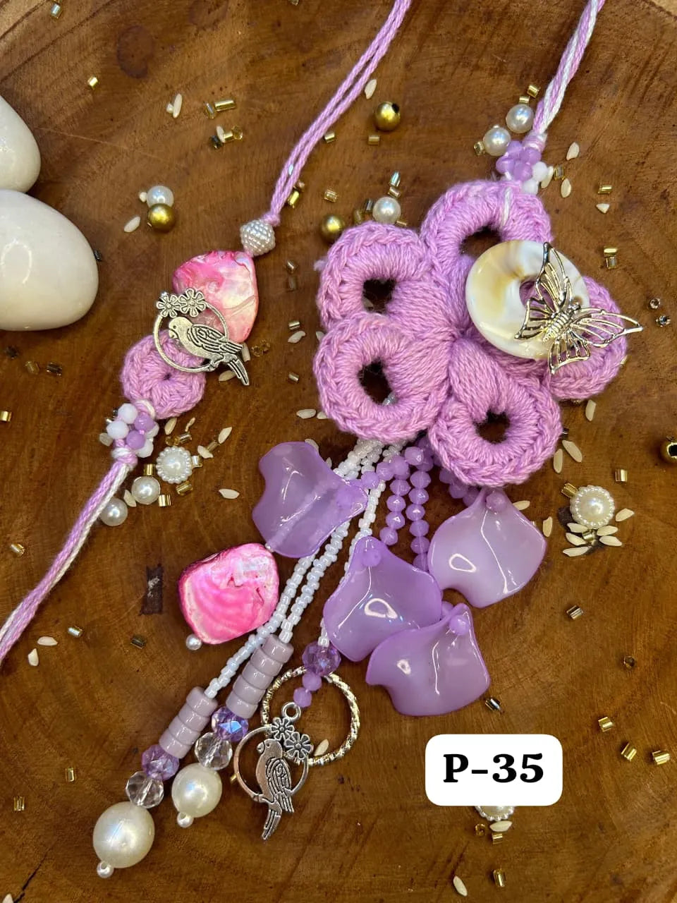 Timeless Crochet Antique Duo Rakhi Pair