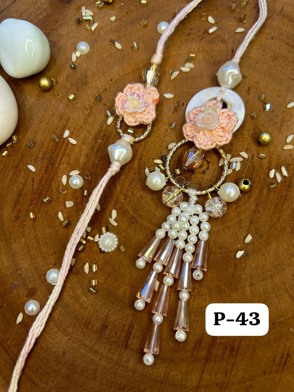 Crochet Love Rakhi Pair (Mix colors)