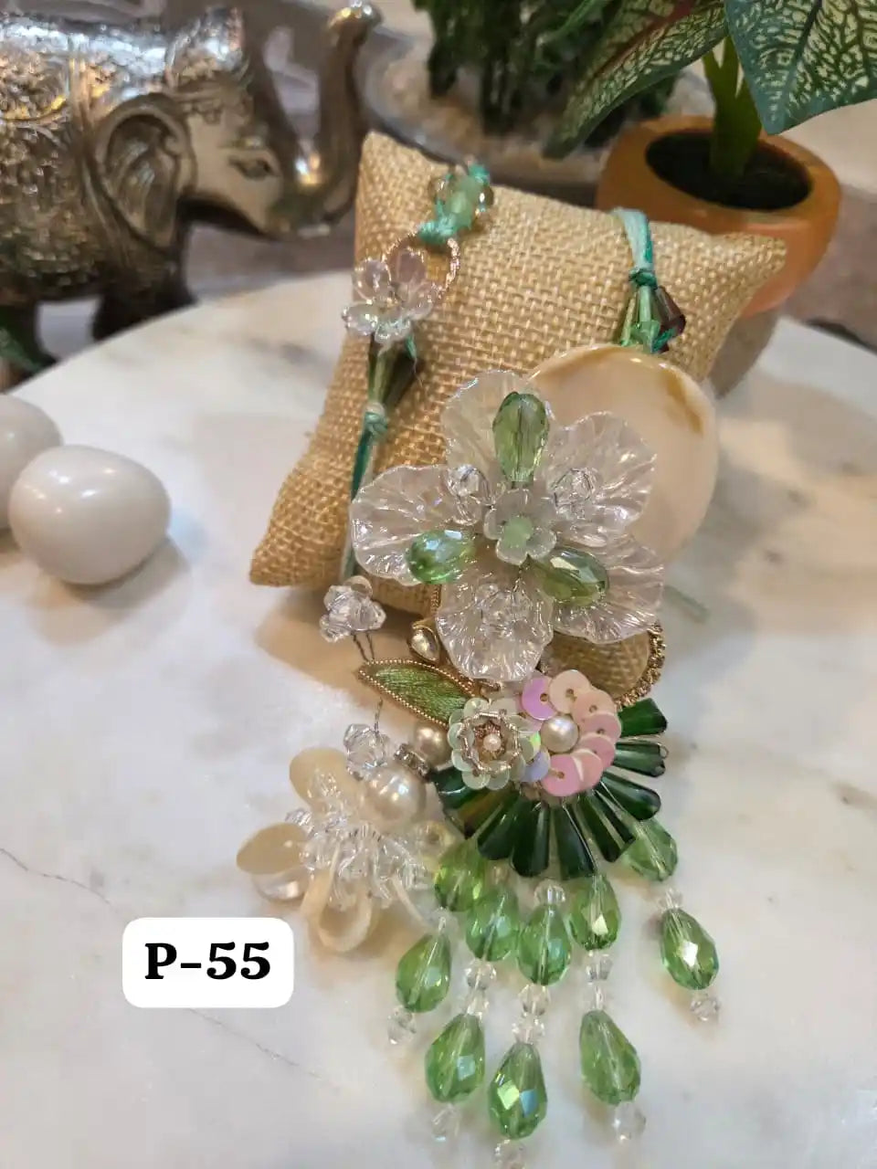 Regal Zardosi Crystal Rakhi Pair