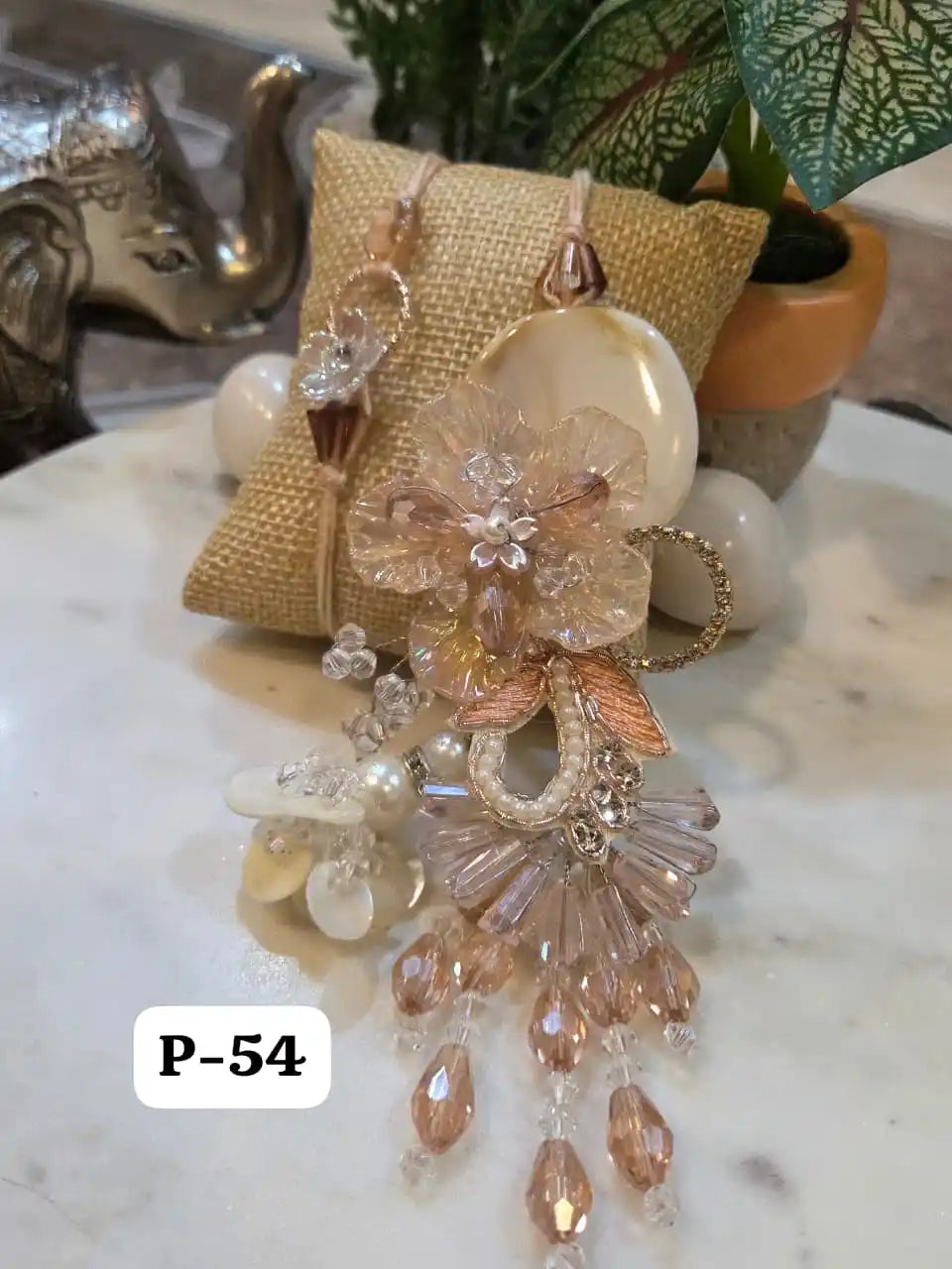 Regal Zardosi Crystal Rakhi Pair