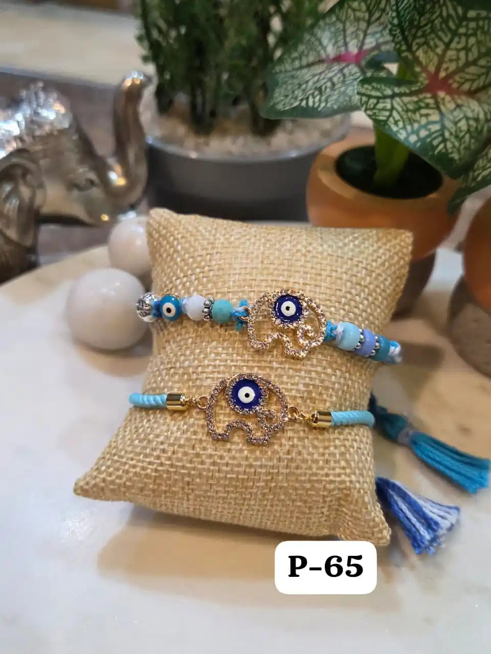 Evil Eye Charm Luxe Duo Bracelet Rakhi Pair