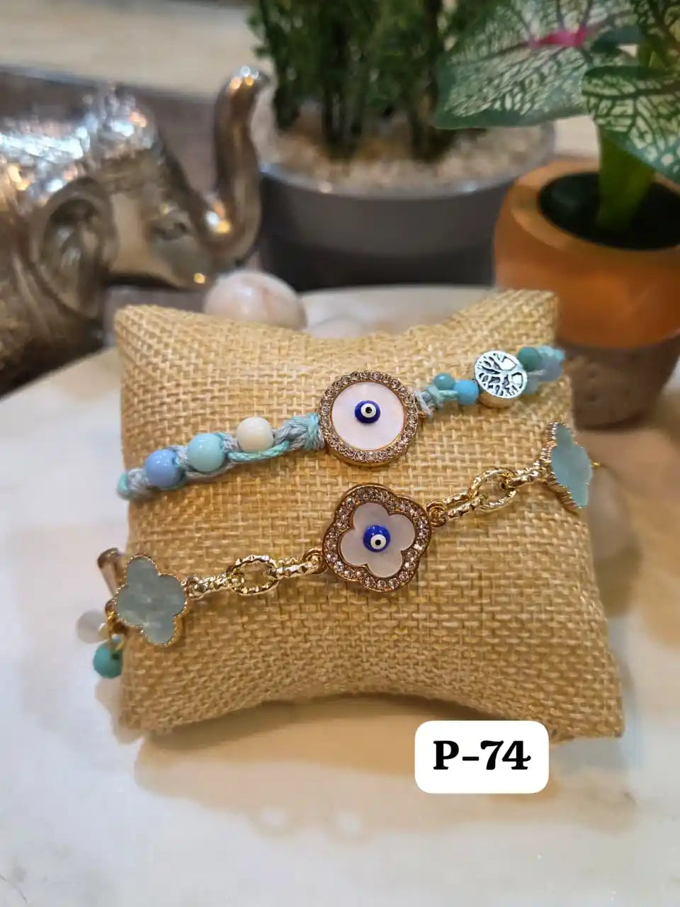 Nazar Shield Bracelet Rakhi Pair