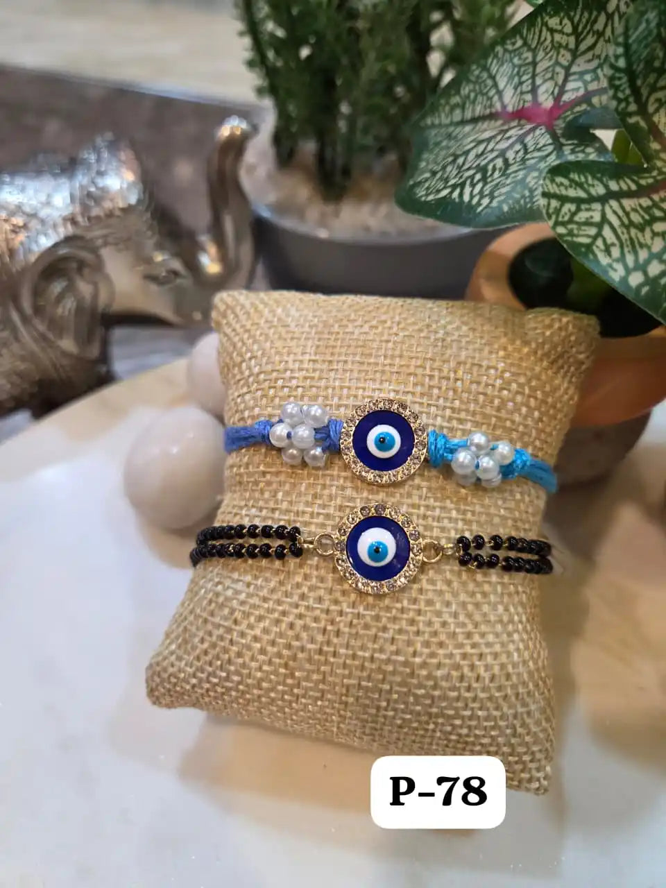 Classic Nazar Suraksha Bracelet Rakhi Pair