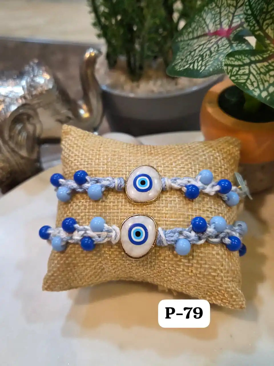 Luxe Sparkle Evil Eye Bracelet Rakhi Pair