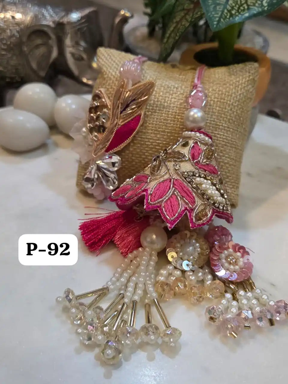 Heritage Pearl Zardosi Rakhi Lumba Duo