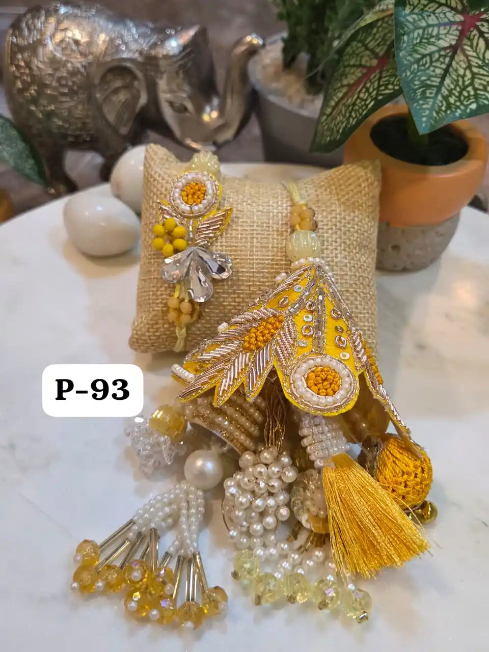 Imperial Designer Zardosi Pearl Rakhi Lumba Pair