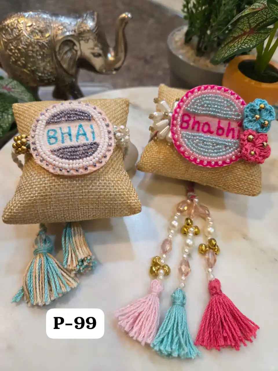 Bhaiya Bhabhi Luxe Royale Bracelet Rakhi Pair