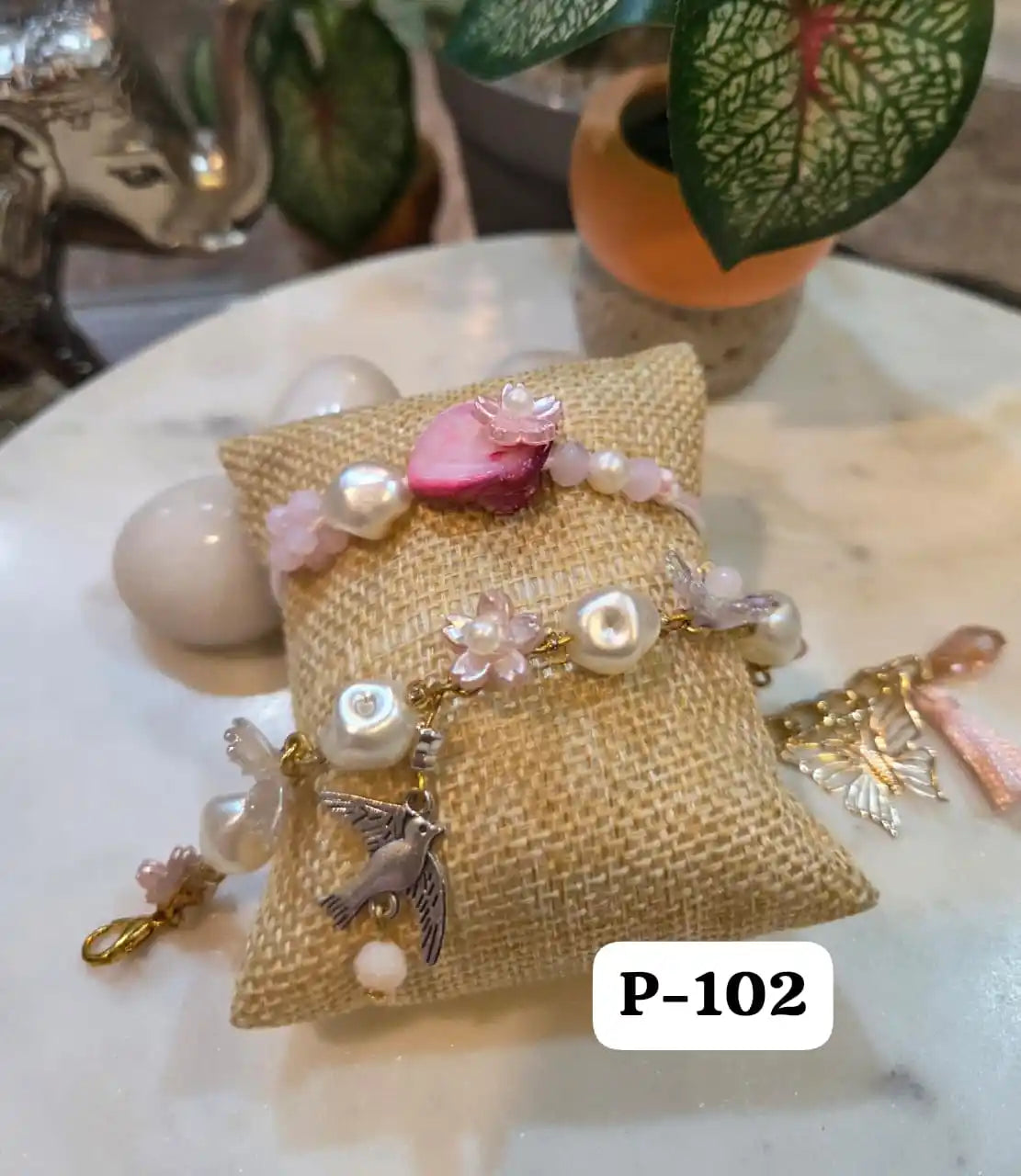 Crystal Pearl Dream Bracelet Rakhi Pair