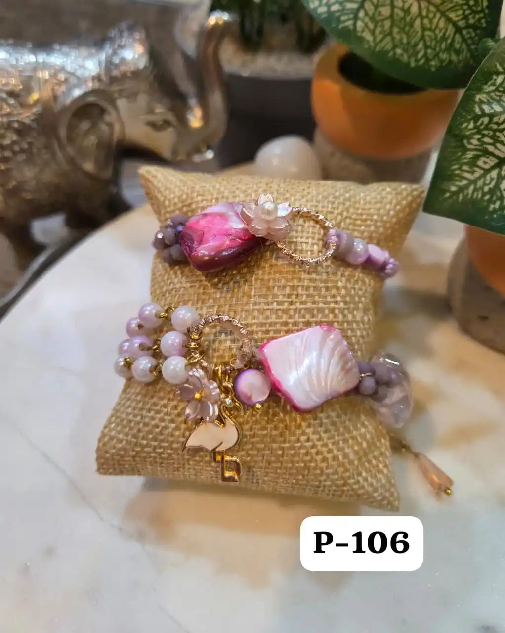 Designer Elite Bracelet Rakhi Pair in Lavender