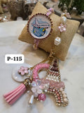 Elegant Beaded Eiffel Tower Bracelet with Traveller Bhai Rakhi