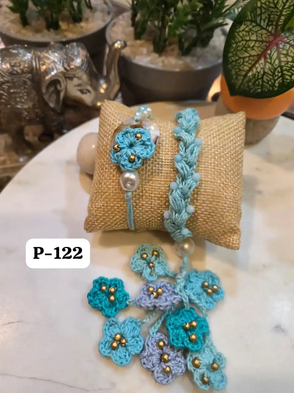 Timeless Crochet Bracelet Rakhi pair in shades