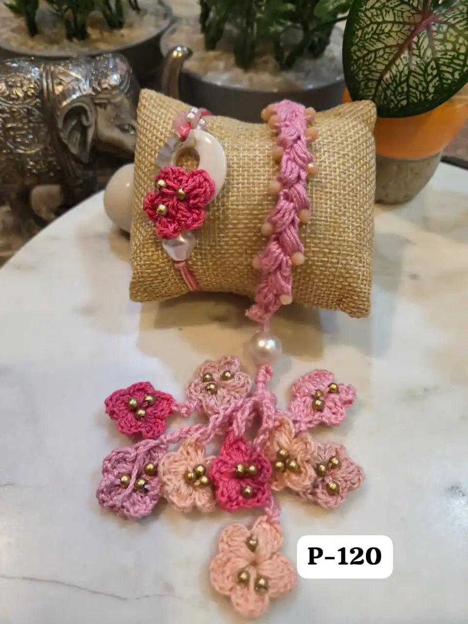 Timeless Crochet Bracelet Rakhi pair in shades