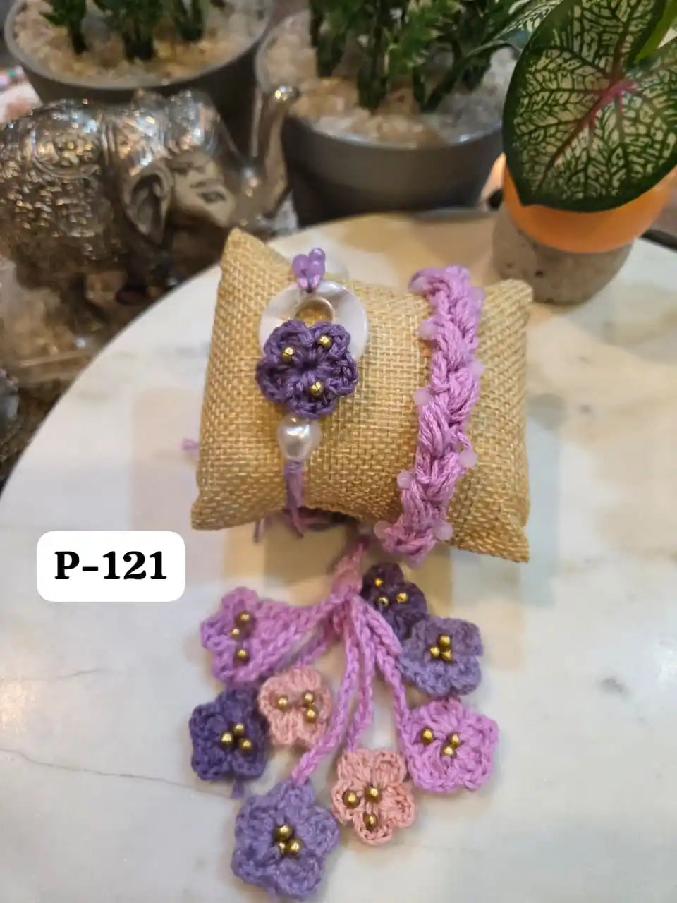Timeless Crochet Bracelet Rakhi pair in shades