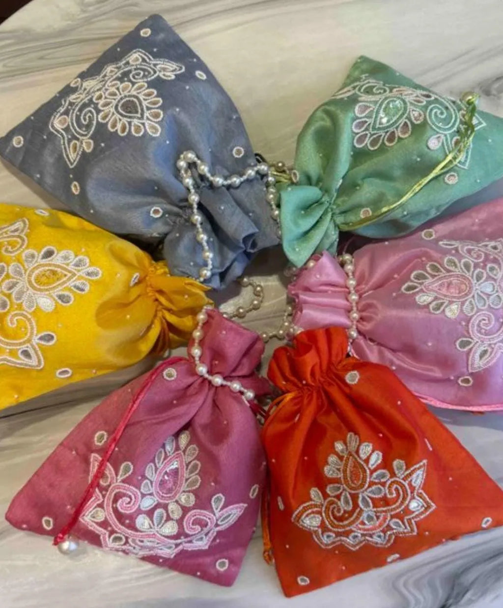 Wedding Gota Pearl Potli