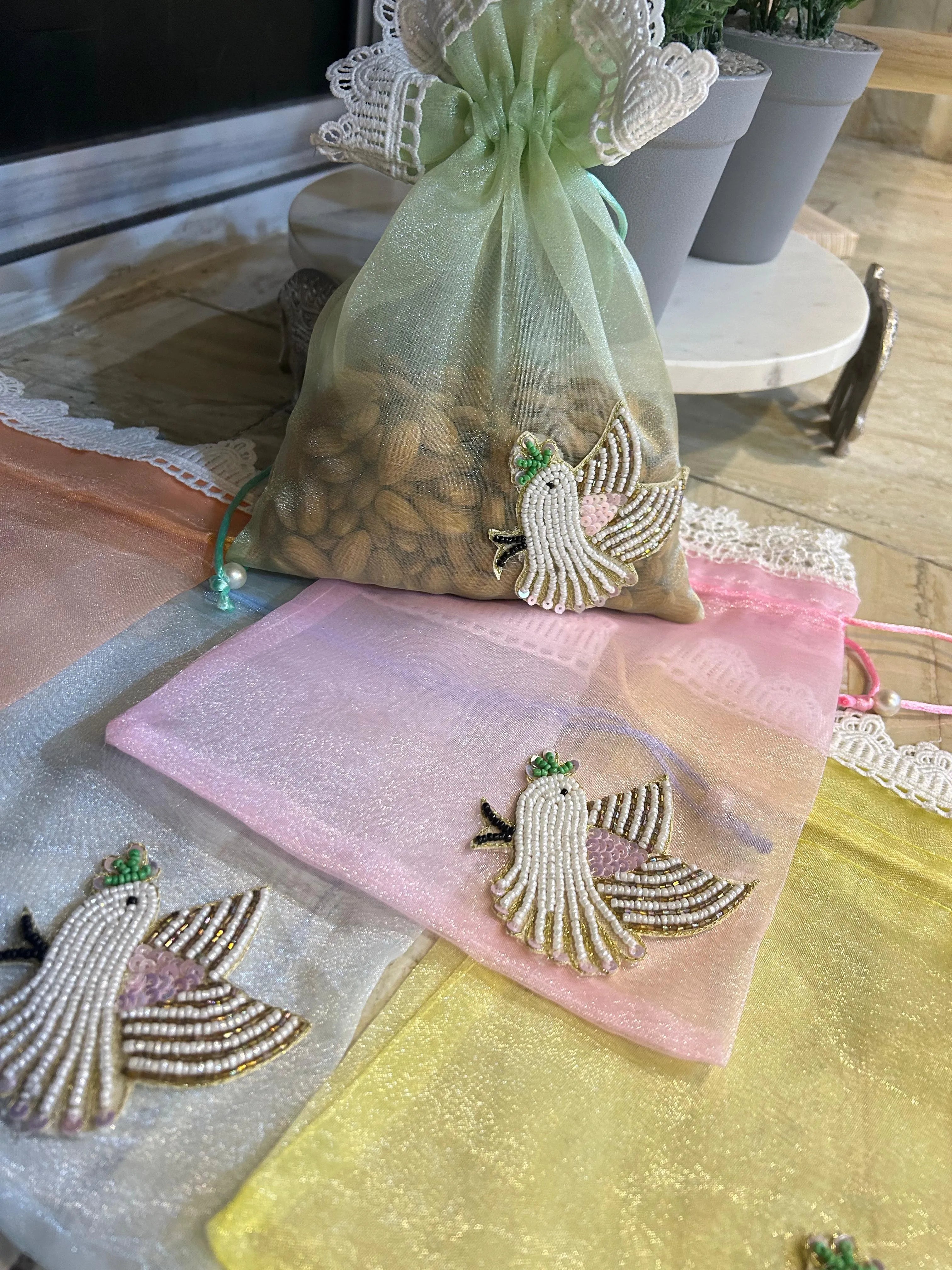 Organza Bird potli