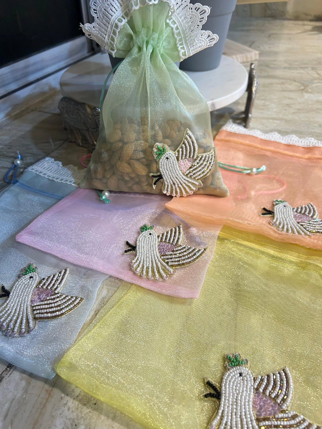 Organza Bird potli